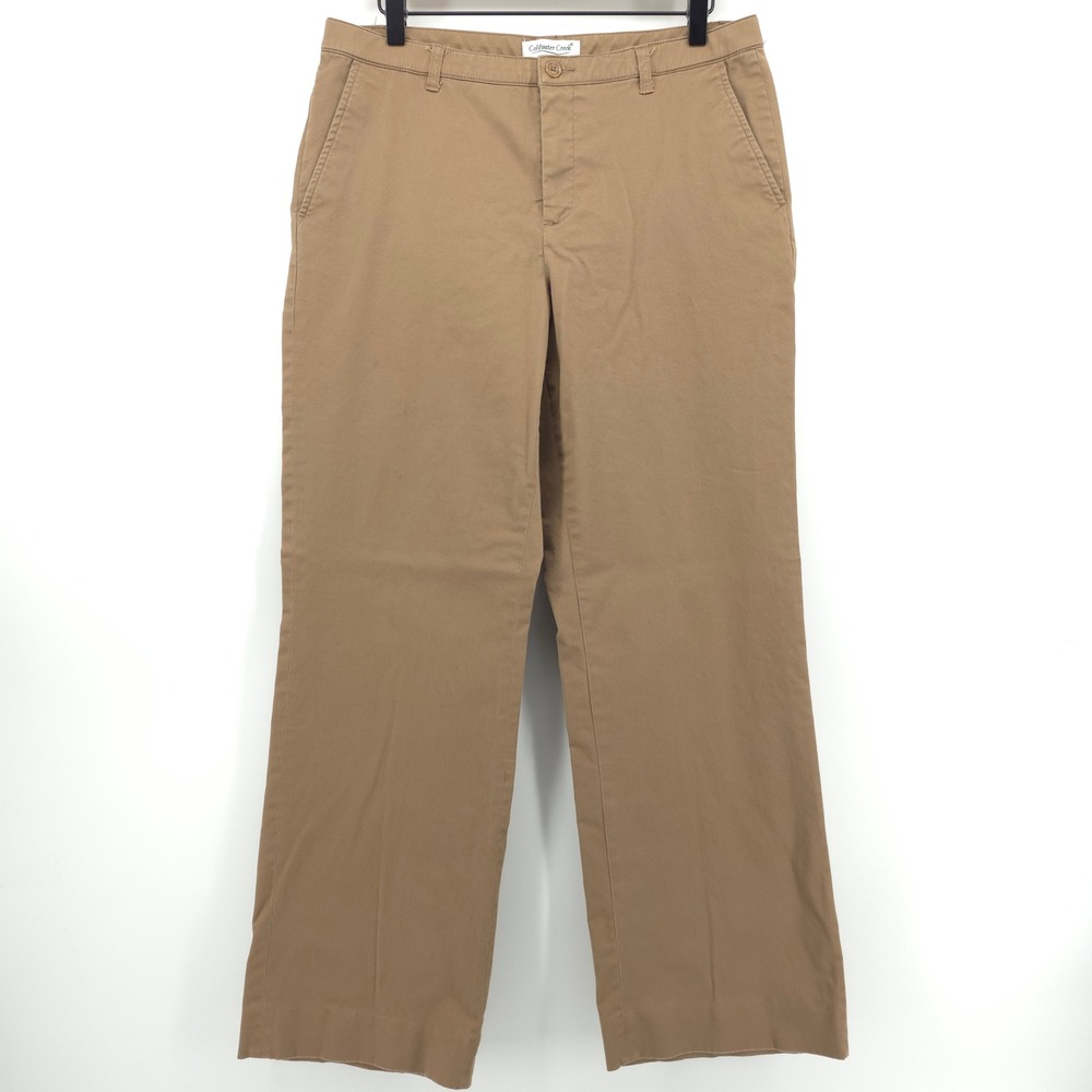 Coldwater Creek Womens Chino‎ Pants 10 Tan Straight Leg Khaki Casual Classic